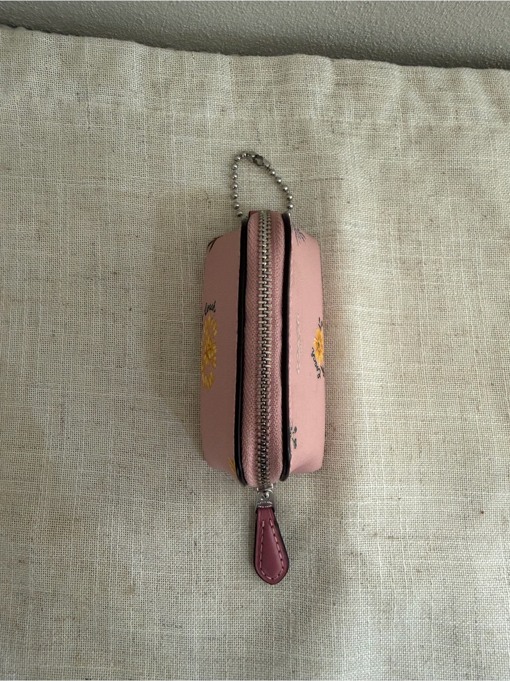 Coach Micro Mini Pink Floral Blossom Pouch - Picture 6 of 7